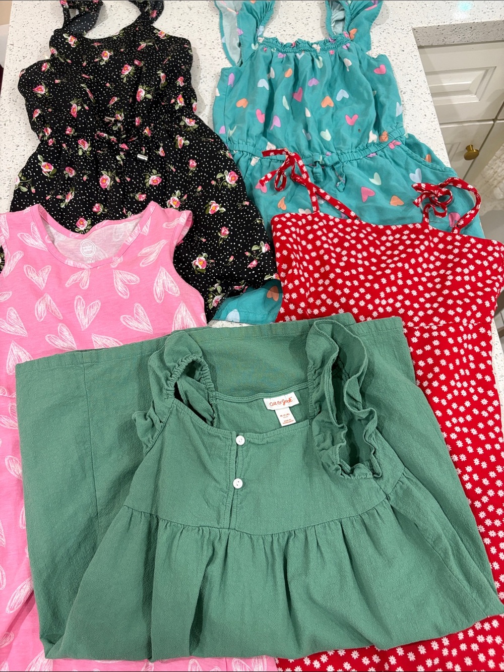 Girls romper and dress bundles sizes 7/8/9